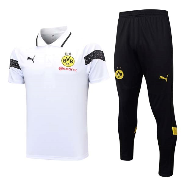 Polo Borussia Dortmund Ensemble Complet 2023-24 Blanc Noir